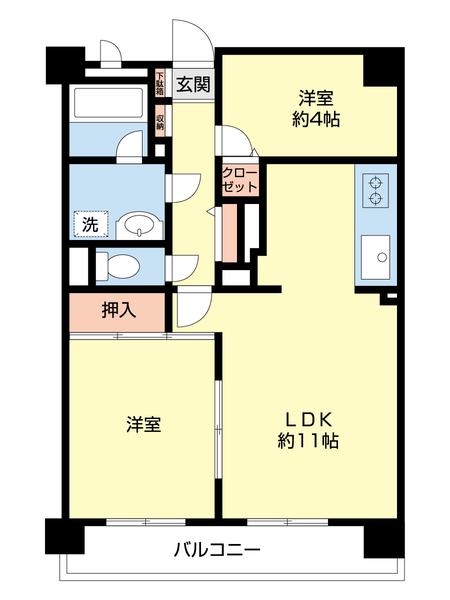 藤和シティコープ坂戸(2LDK/3階)の間取り写真