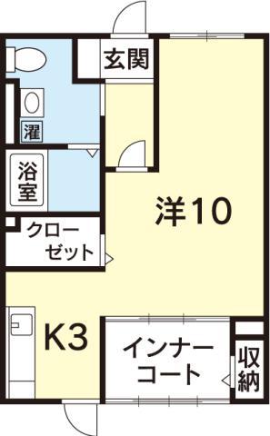 常三島館(1K/1階)の間取り写真