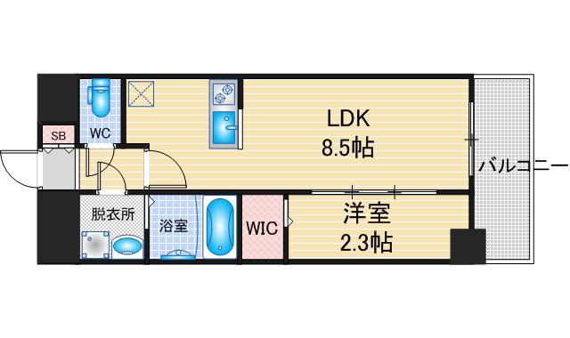 メイクスアート名古屋城西(1LDK/9階)の間取り写真