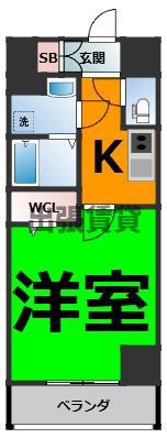 CREST TAPP黒川(1K/11階)の間取り写真