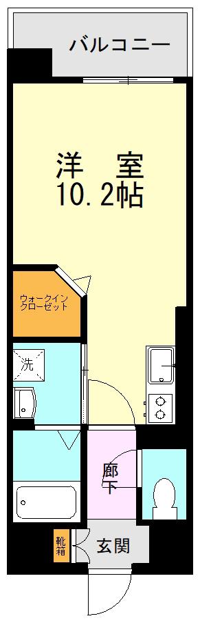 L.Aマンション子飼(ワンルーム/7階)の間取り写真