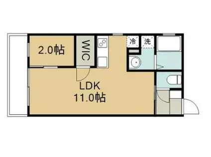 パームテラス鴨池(1LDK/1階)の間取り写真