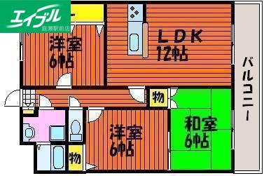 はなはうす門田本町(3LDK/4階)の間取り写真
