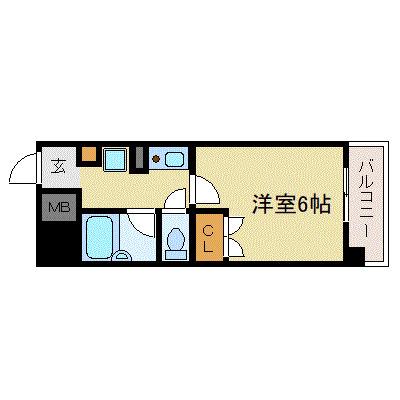 エスリード新大阪第8(1K/3階)の間取り写真