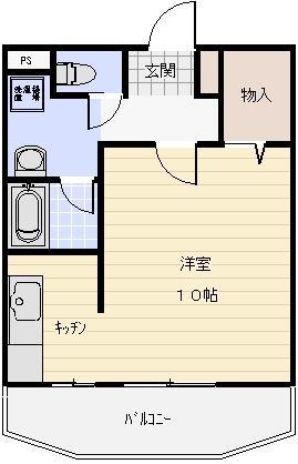 メゾントルヴェール(ワンルーム/3階)の間取り写真