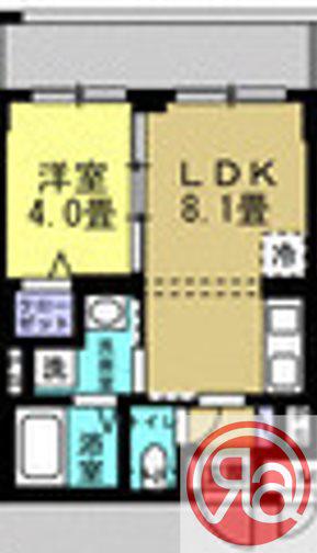 リアライズ長居公園通(1LDK/1階)の間取り写真