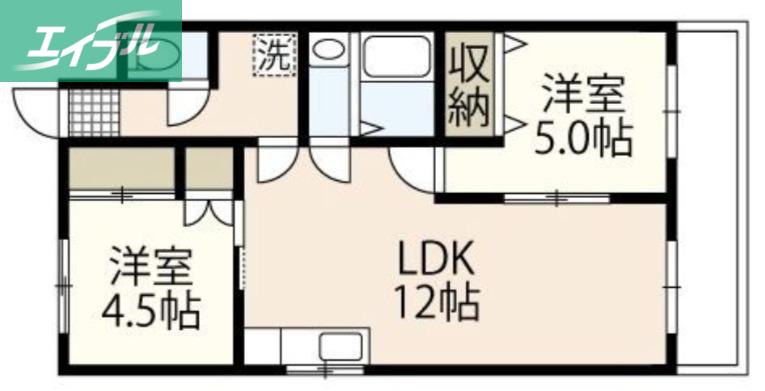 センチュリー宮西(2LDK/1階)の間取り写真
