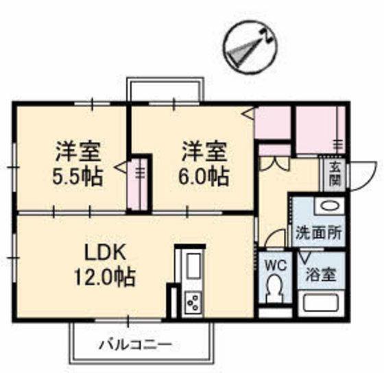 PEPPERGRASS(2LDK/2階)の間取り写真
