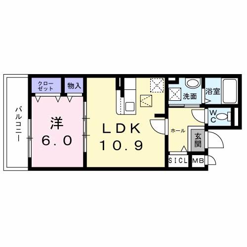 プレミアスペース2(1LDK/1階)の間取り写真