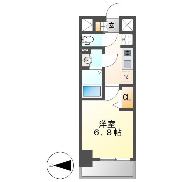 プレサンス名古屋駅ゲート(1K/4階)の間取り写真