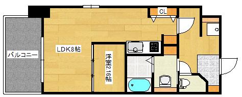 AXIS BLD(1LDK/13階)の間取り写真