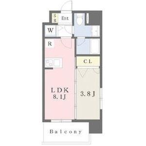 カレント茶屋が坂(1LDK/4階)の間取り写真