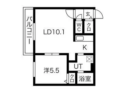 エトワール(1LDK/4階)の間取り写真