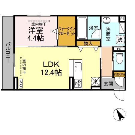 ル・カヴァリエ(1LDK/2階)の間取り写真
