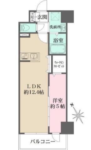 N-FLATS横浜関内II(1LDK/8階)の間取り写真