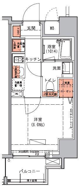 ハーモニーレジデンス池袋002(1K/5階)の間取り写真
