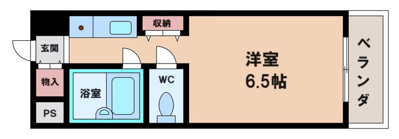 グロー長居公園(1K/2階)の間取り写真