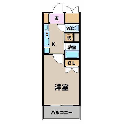 コンフォート榴ヶ岡ステーション(1K/13階)の間取り写真