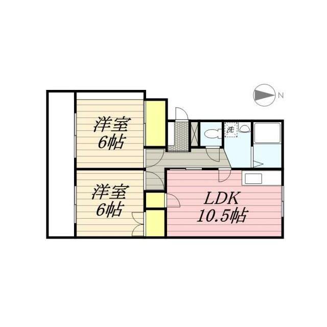 CASAあけぼの(2LDK/2階)の間取り写真
