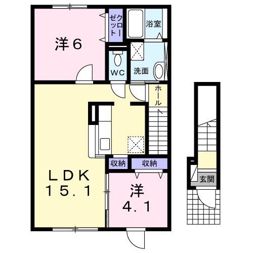 アクティフ(2LDK/2階)の間取り写真