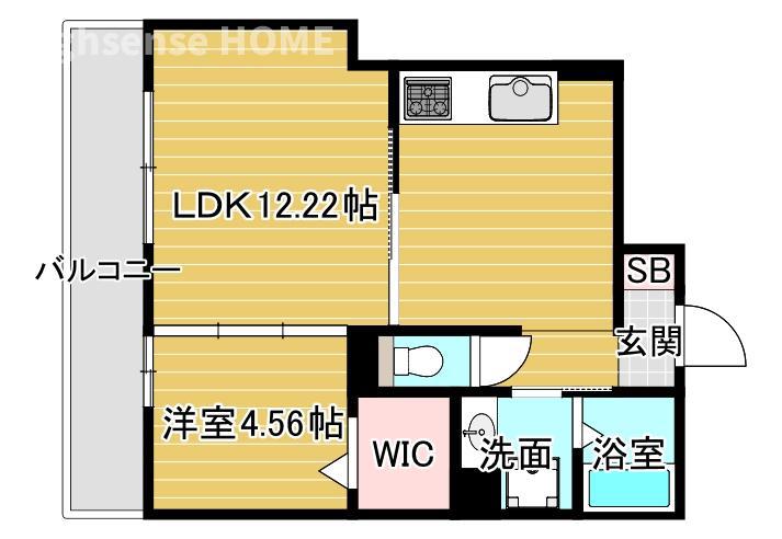 サウスメゾンサフィニア(1LDK/1階)の間取り写真