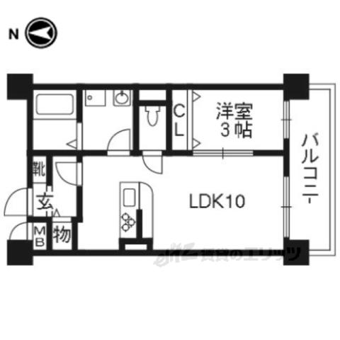 セントラルコート(1LDK/4階)の間取り写真