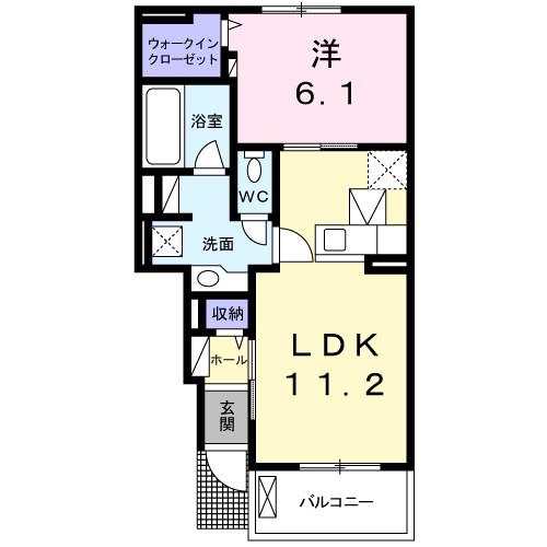 サンフォレスト M(1LDK/1階)の間取り写真