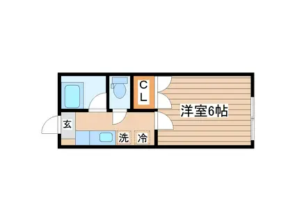 ホワイトハイツ神明(1K/1階)の間取り写真