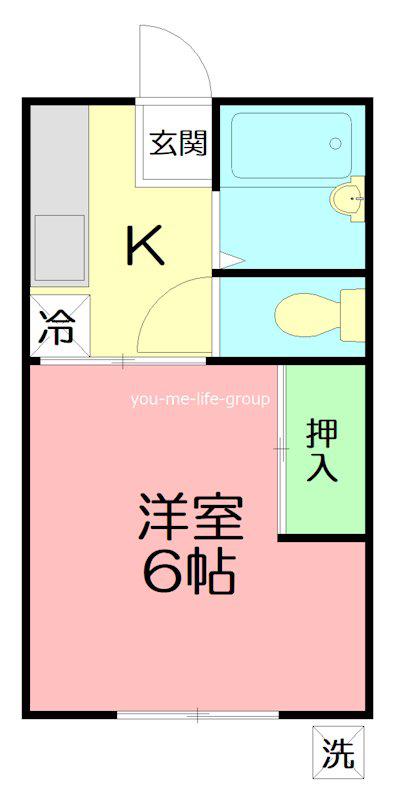 THアルファー(1K/2階)の間取り写真