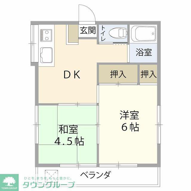 エステートヴィラふじみ野(2DK/1階)の間取り写真