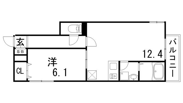 ディアコート(1LDK/1階)の間取り写真
