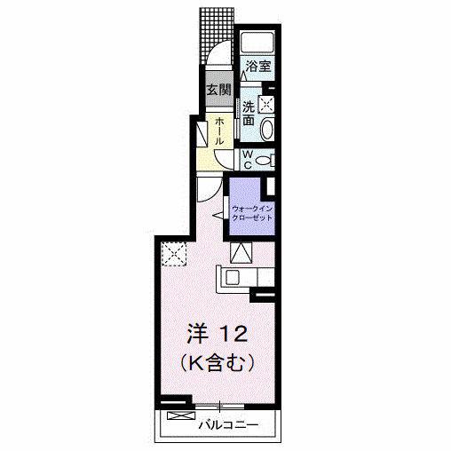 フレッシュリーB(ワンルーム/1階)の間取り写真