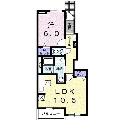 パークヒル(1LDK/1階)の間取り写真