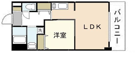 VITA西原(1LDK/7階)の間取り写真