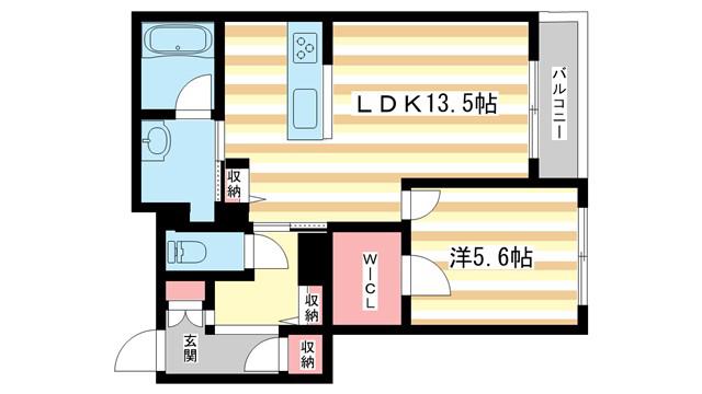 シャーメゾン フェリーチェ(1LDK/4階)の間取り写真