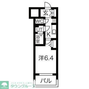 メイクス鶴舞II(1K/8階)の間取り写真