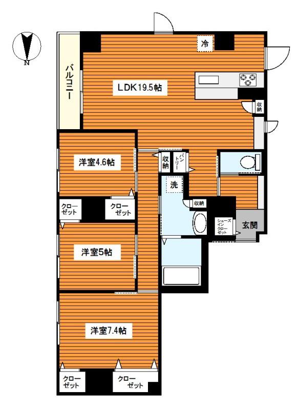 ESQUINA(3LDK/4階)の間取り写真