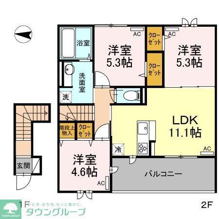 シティパル櫻(3LDK/2階)の間取り写真