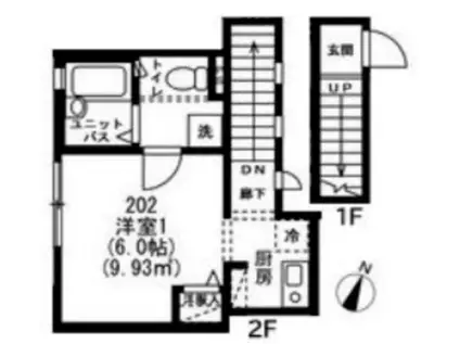 ピソ・ティエランジュ大塚(ワンルーム/2階)の間取り写真