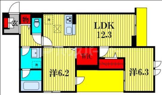 FORTUNA(2LDK/1階)の間取り写真