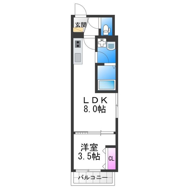 D PORTA ADORABLE(1LDK/2階)の間取り写真
