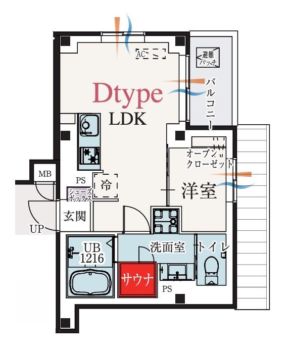 BCASA東伏見(1LDK/4階)の間取り写真