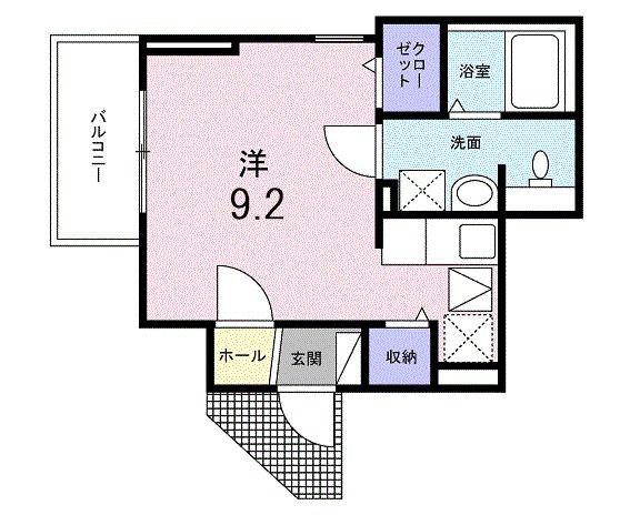 サンフローリッシュ II(ワンルーム/1階)の間取り写真