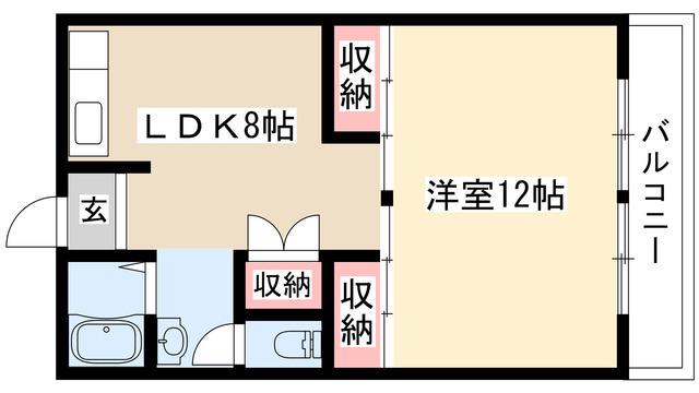 カームそうえん(1LDK/3階)の間取り写真