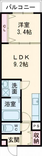 LE COCON 一宮IX(1LDK/3階)の間取り写真