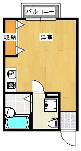 セレニティ福田(ワンルーム/2階)の間取り写真