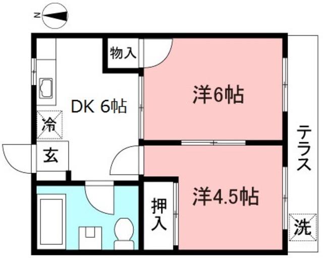 コーポ田中(2DK/2階)の間取り写真