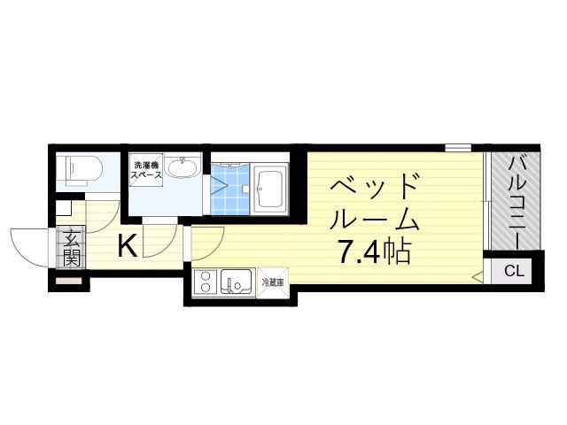 アーバンヒルズ城北(ワンルーム/1階)の間取り写真
