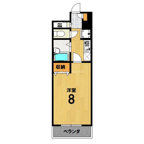 御池サンハイツ(1K/4階)の間取り写真