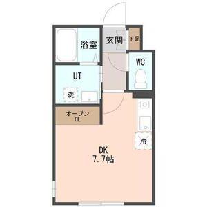 COFFRET西町北(ワンルーム/4階)の間取り写真